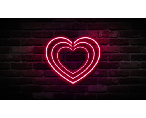 LED neonový nápis HEARTS