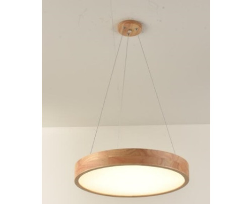 Dřevěné kulaté svítidlo na lankách  - φ400*45