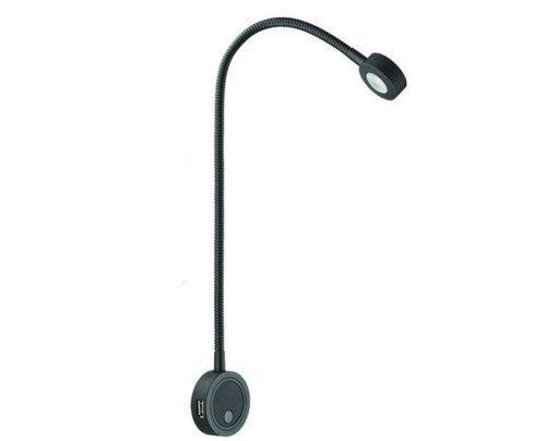 Lampička s flexibilním ramenem a USB nabíječkou - černá
