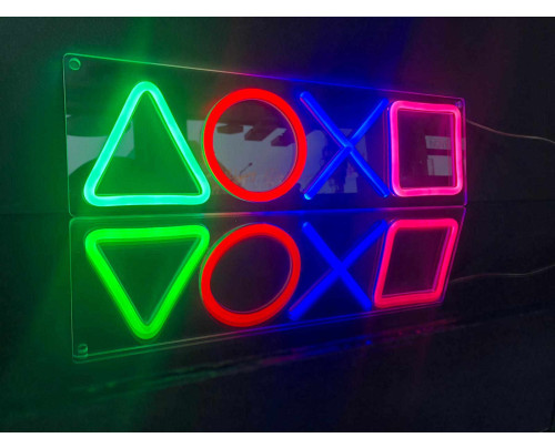 LED neonový motiv PlayStation