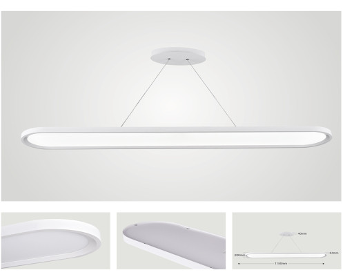 LED panel 24 W oválný závěsný 130x765mm regulace bílé barvy