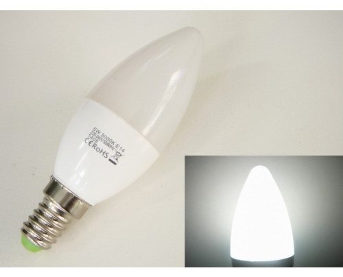 LED žárovka E14 EV5W svíčka Studená bílá