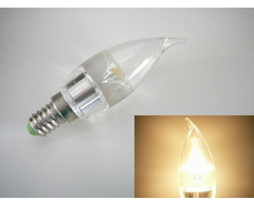 LED žárovka E14 SE3W240 čirá svíčka Teplá bílá