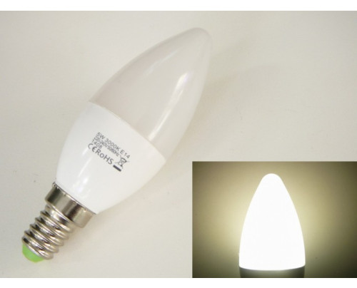 LED žárovka E14 EV5W svíčka Denní bílá