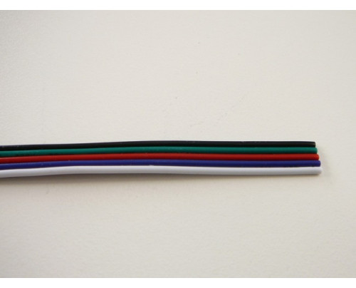 Plochý RGBW kabel 5x 0,75 mm2