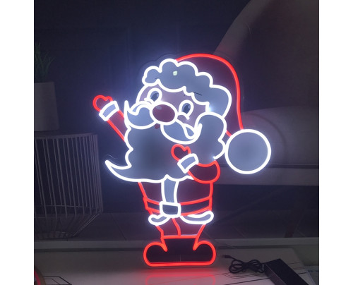 LED neonový vánoční motiv - Santa Claus - 58 na 70 cm